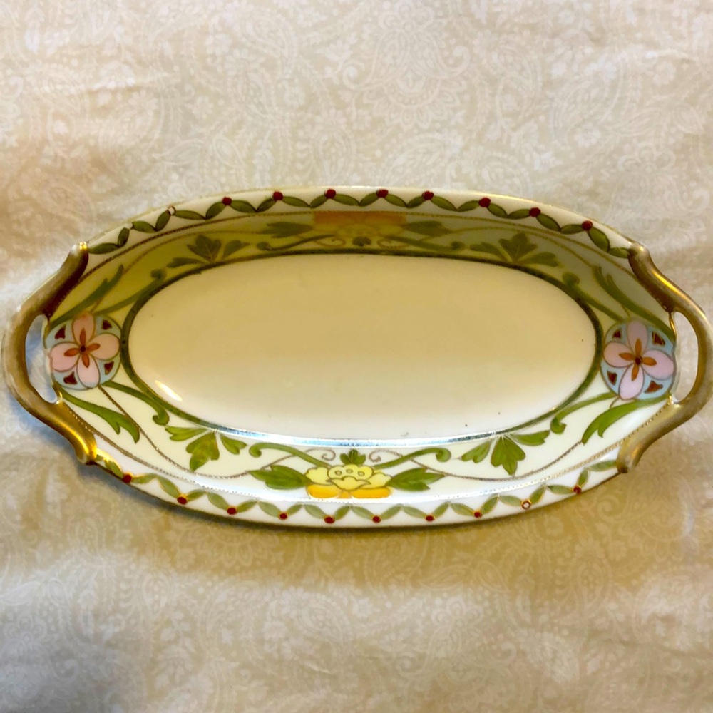 Vintage/Antique Nippon Hand Painted Dish 23cmx11cm